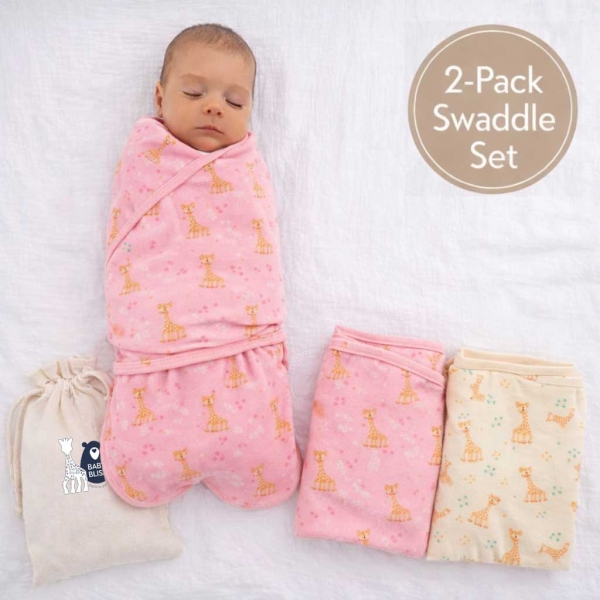 BlissSnug x Σόφι η Καμηλοπάρδαλη: Υπνόσακος Φασκιώματος / Σετ των 2 - Pink