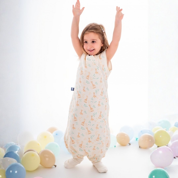 BabyBliss - BlissJump x Σόφι η Καμηλοπάρδαλη: Υπνόσακος Ανοιξιάτικος/Φθινοπωρινός 1.0 tog με ποδαράκια από οργανικό βαμβάκι Vanilla